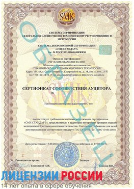 Образец сертификата соответствия аудитора Красновишерск Сертификат ISO 13485
